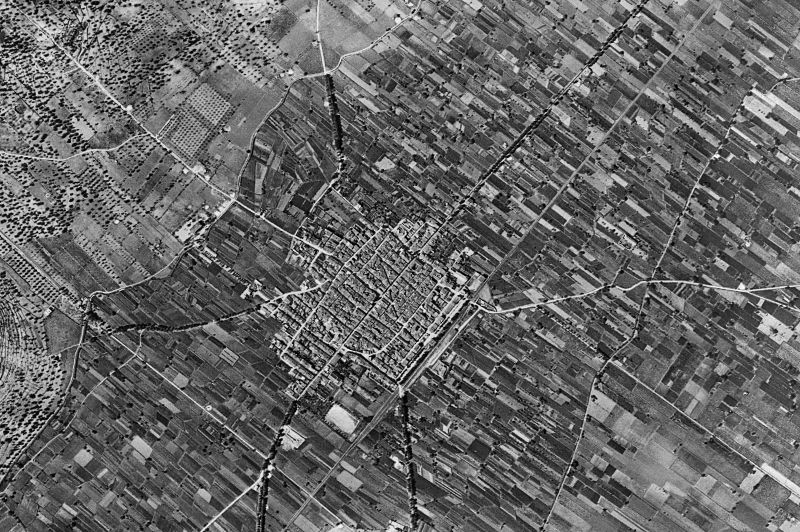 Ortofoto de 1956-1957 del núcleo de Ulldecona