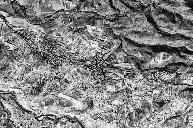 Ortofoto de 1956-1957 del núcleo de Ulldemolins