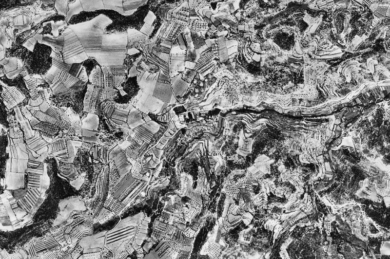Ortofoto de 1956-1957 del núcleo de Vallclara
