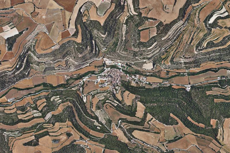 Ortofoto actual del núcleo de Vallfogona de Riucorb