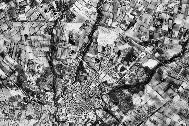 Ortofoto de 1956-1957 del núcleo de Valls