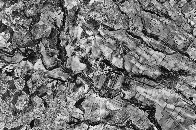 Ortofoto de 1956-1957 del núcleo de Vilanova d'Escornalbou