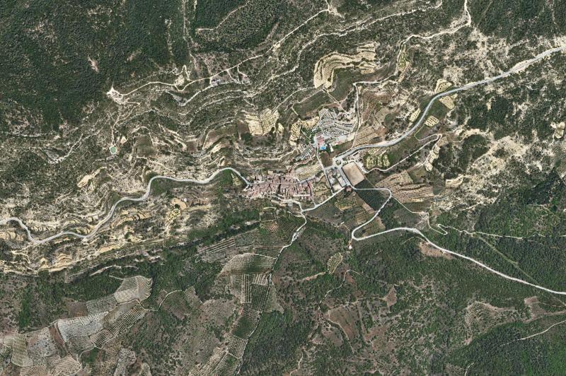 Ortofoto actual del núcleo de Vilanova de Prades