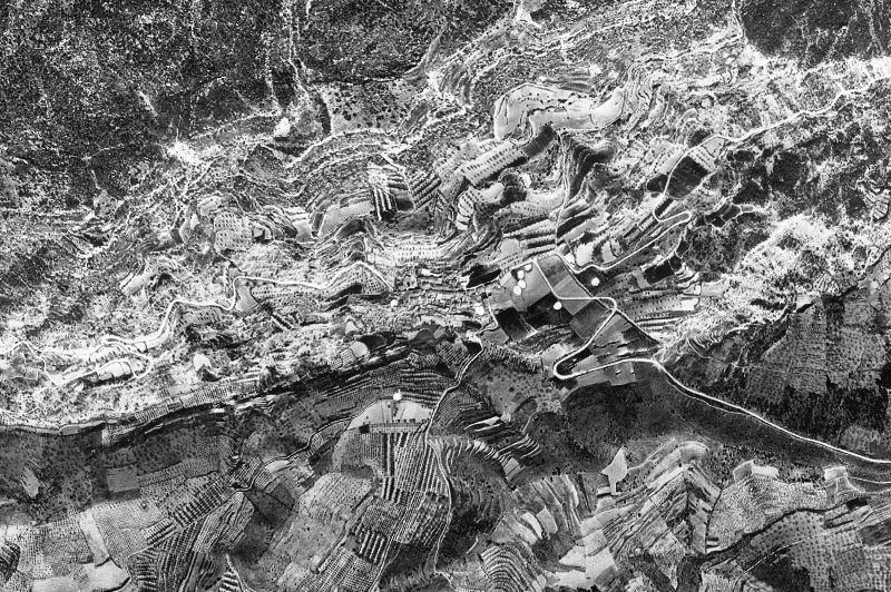 Ortofoto de 1956-1957 del núcleo de Vilanova de Prades