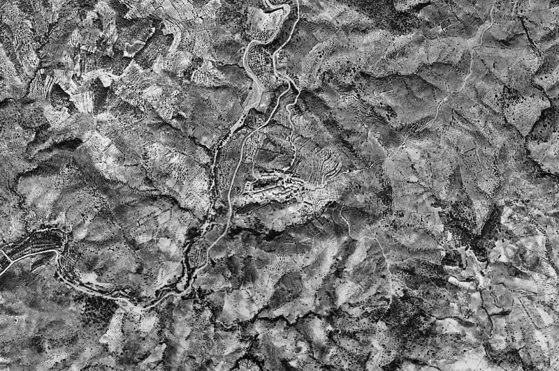 Ortofoto de 1956-1957 del núcleo de La Vilella Alta
