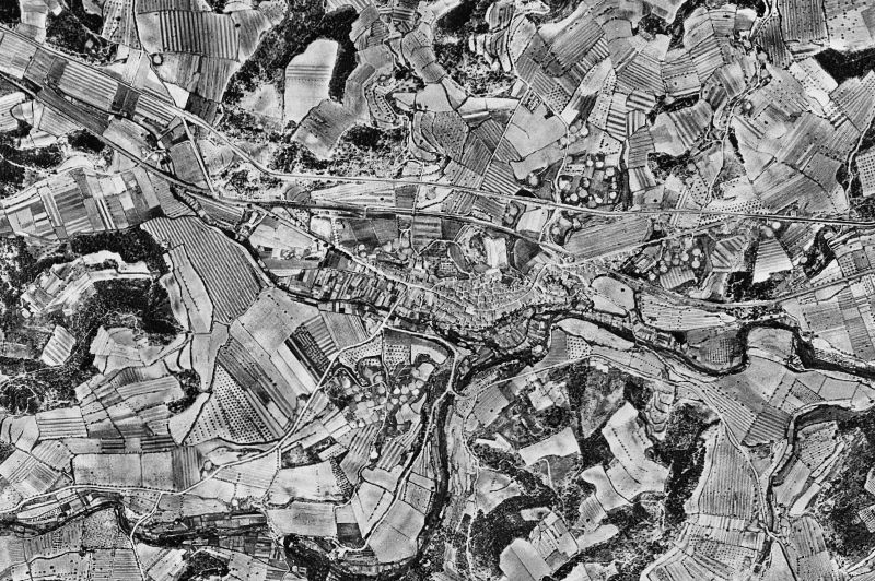 Ortofoto de 1956-1957 del núcleo de Vimbodí i Poblet