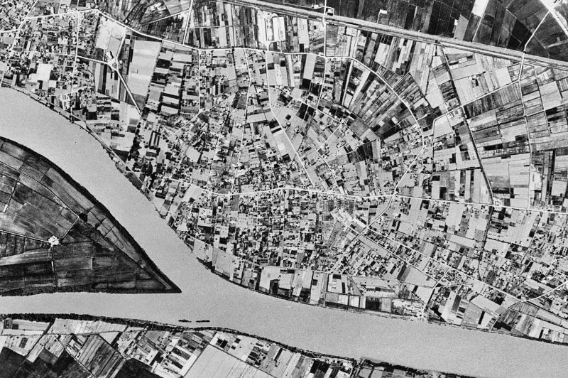 Ortofoto de 1956-1957 del núcleo de Deltebre