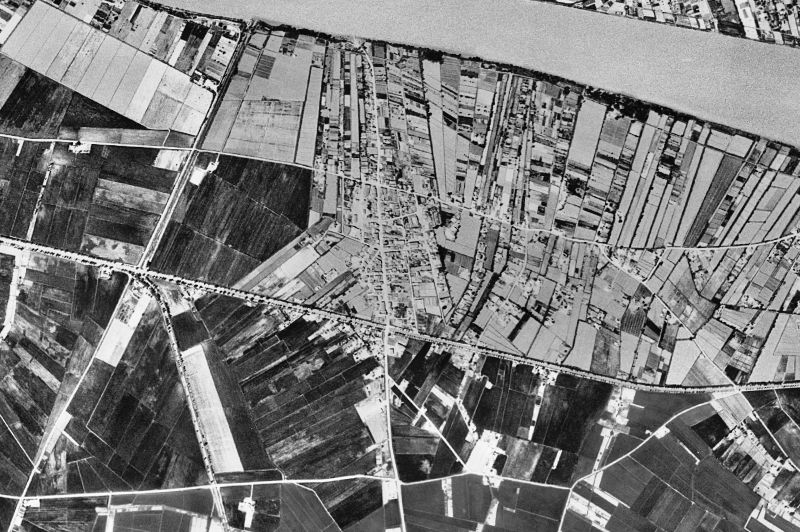 Ortofoto de 1956-1957 del núcleo de Sant Jaume d'Enveja