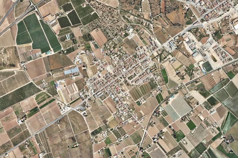 Ortofoto actual del núcleo de L'Aldea