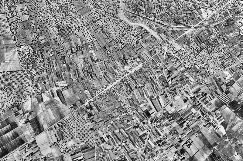 Ortofoto de 1956-1957 del núcleo de L'Aldea