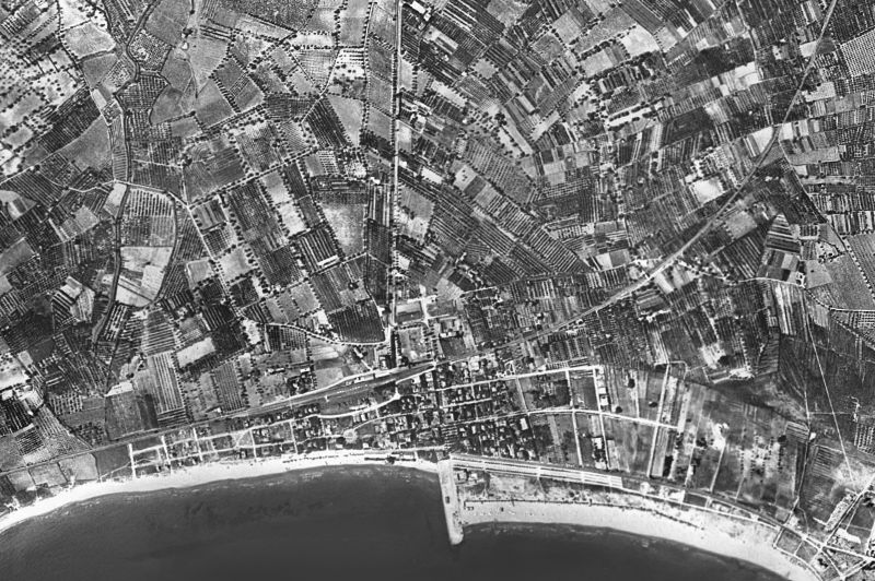 Ortofoto de 1956-1957 del núcleo de Salou