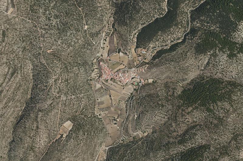 Ortofoto actual del núcleo de Abejuela