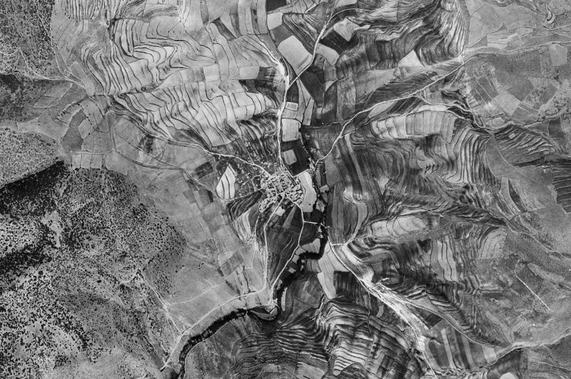 Ortofoto de 1956-1957 del núcleo de Aguatón