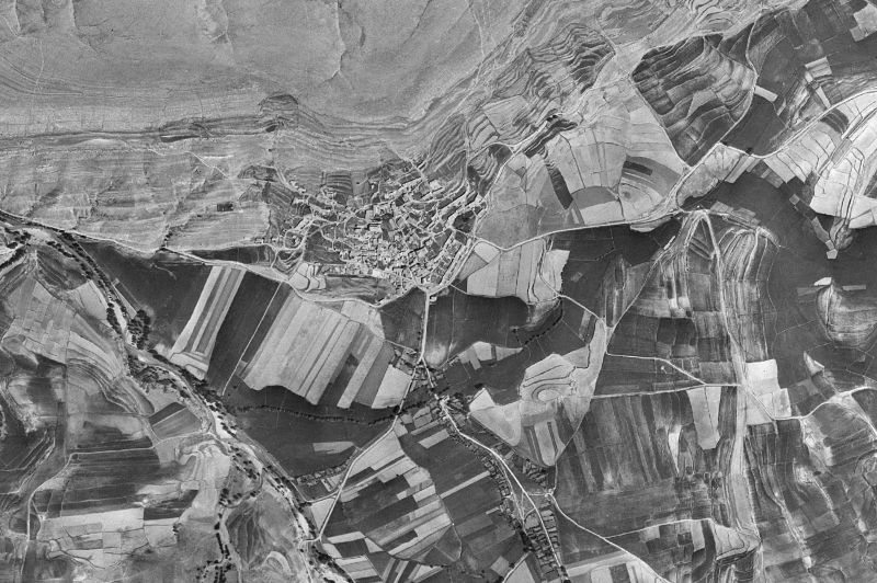Ortofoto de 1956-1957 del núcleo de Aguilar del Alfambra