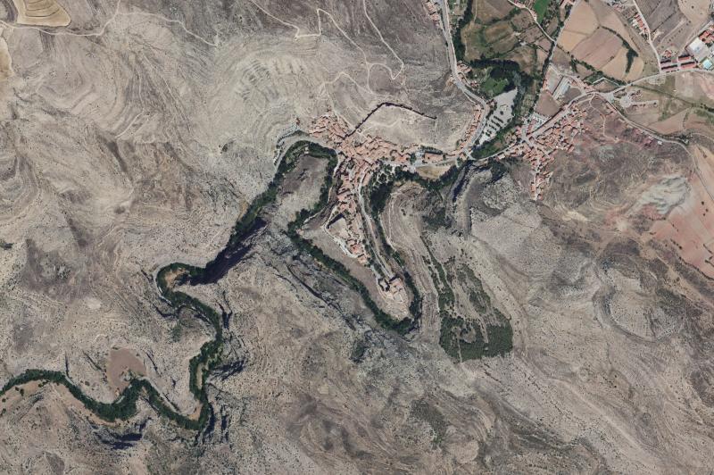 Ortofoto actual del núcleo de Albarracín