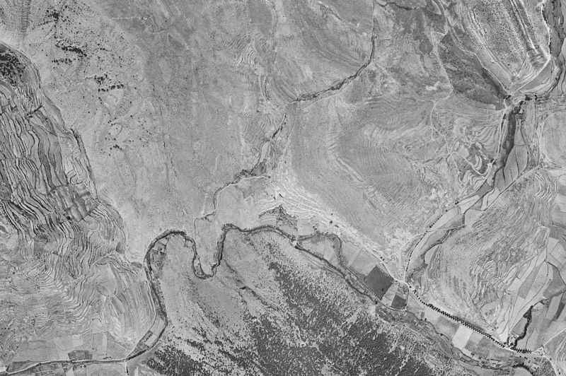 Ortofoto de 1956-1957 del núcleo de Alcalá de la Selva