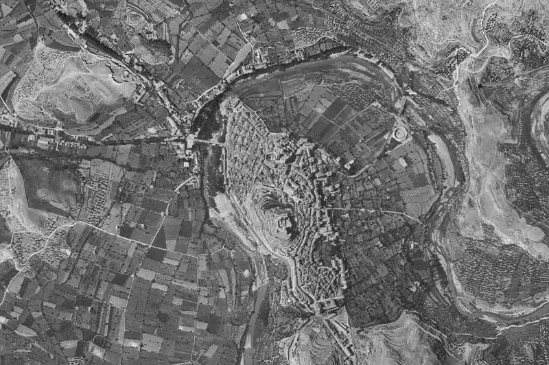 Ortofoto de 1956-1957 del núcleo de Alcañiz