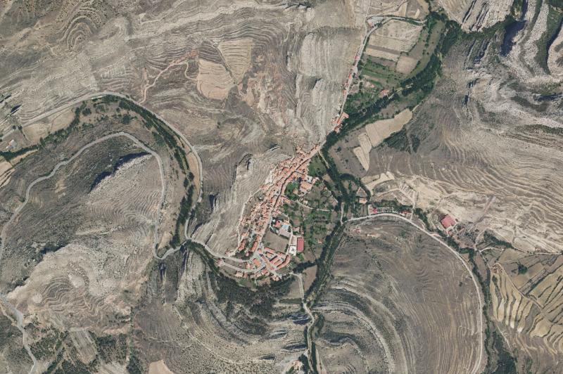 Ortofoto actual del núcleo de Aliaga