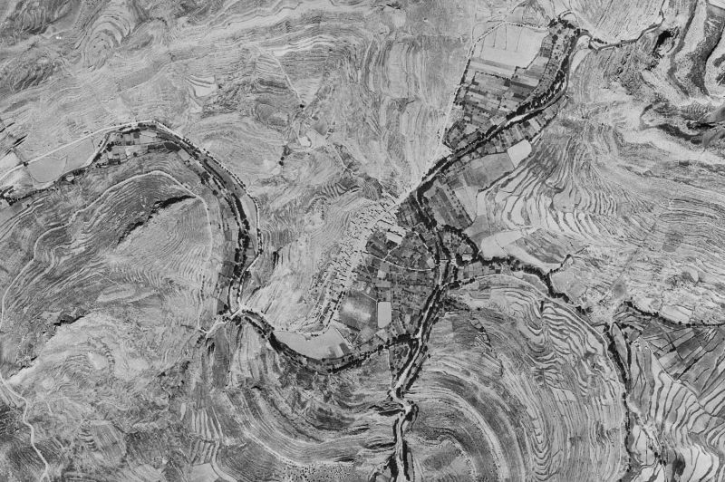 Ortofoto de 1956-1957 del núcleo de Aliaga