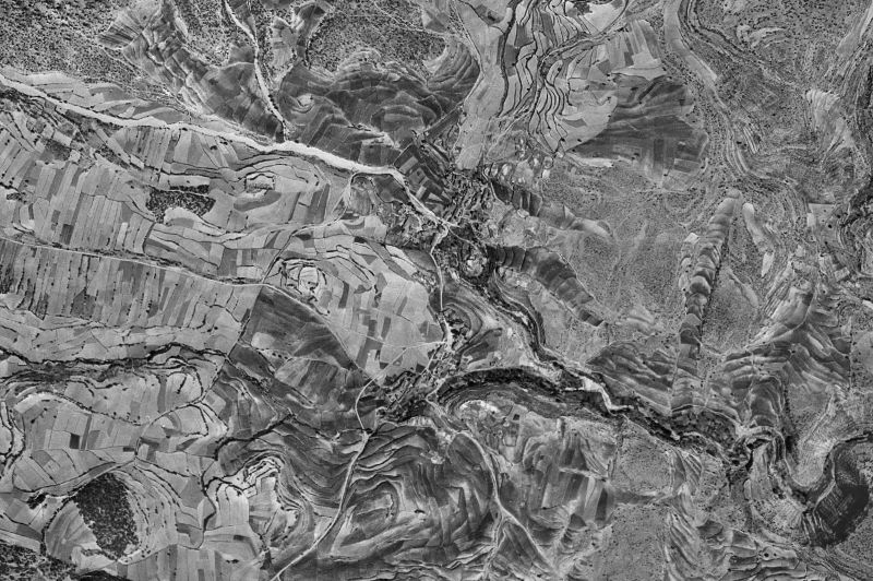 Ortofoto de 1956-1957 del núcleo de Alobras