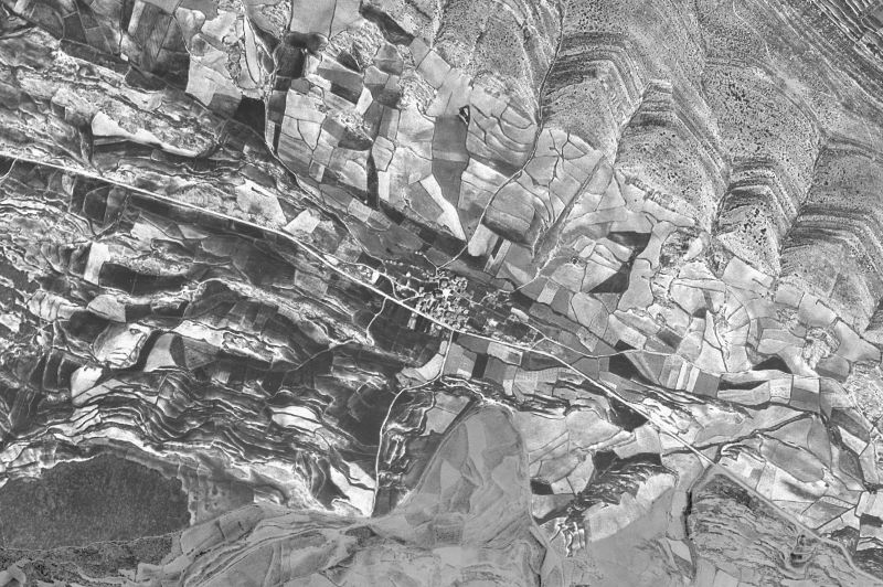 Ortofoto de 1956-1957 del núcleo de Allueva