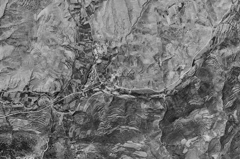 Ortofoto de 1956-1957 del núcleo de Arcos de las Salinas