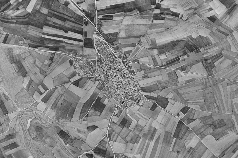 Ortofoto de 1956-1957 del núcleo de Argente