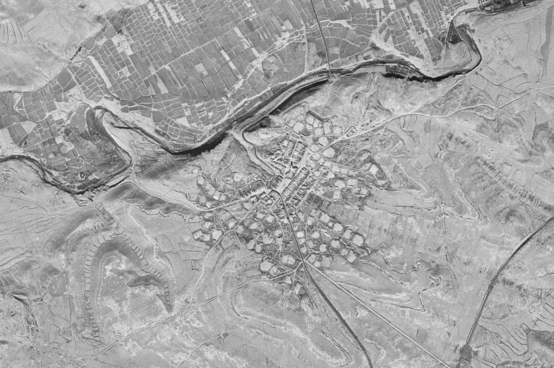 Ortofoto de 1956-1957 del núcleo de Azaila