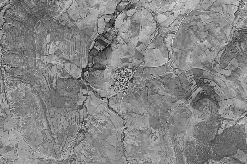 Ortofoto de 1956-1957 del núcleo de Bádenas