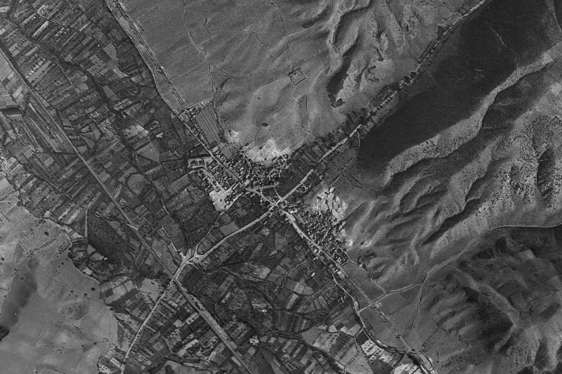 Ortofoto de 1956-1957 del núcleo de Báguena