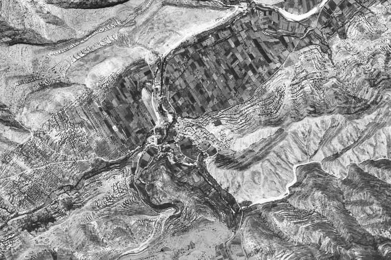 Ortofoto de 1956-1957 del núcleo de Beceite