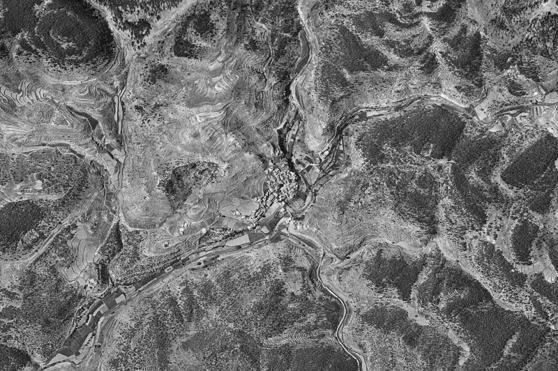 Ortofoto de 1956-1957 del núcleo de Cabra de Mora