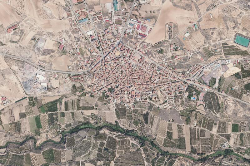Ortofoto actual del núcleo de Calanda