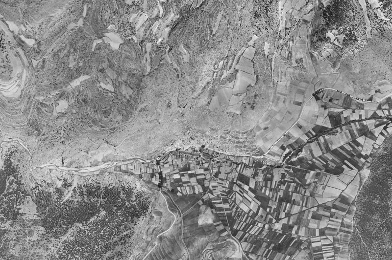 Ortofoto de 1956-1957 del núcleo de Calomarde