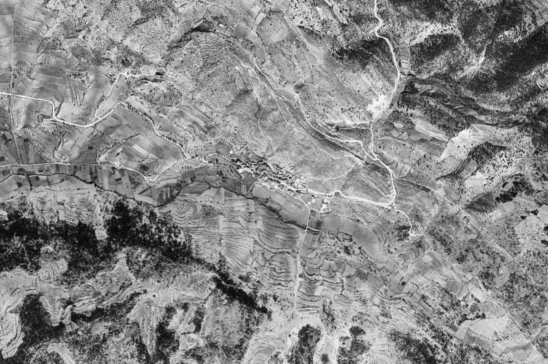 Ortofoto de 1956-1957 del núcleo de La Cañada de Verich