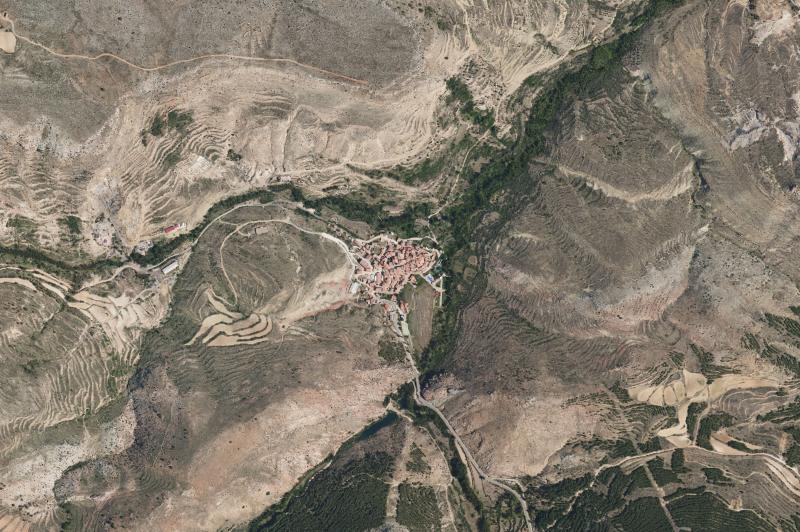 Ortofoto actual del núcleo de Cañizar del Olivar