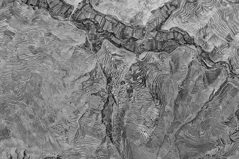 Ortofoto de 1956-1957 del núcleo de Cascante del Río