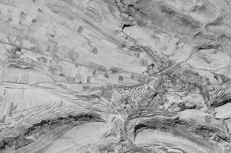 Ortofoto de 1956-1957 del núcleo de Castel de Cabra
