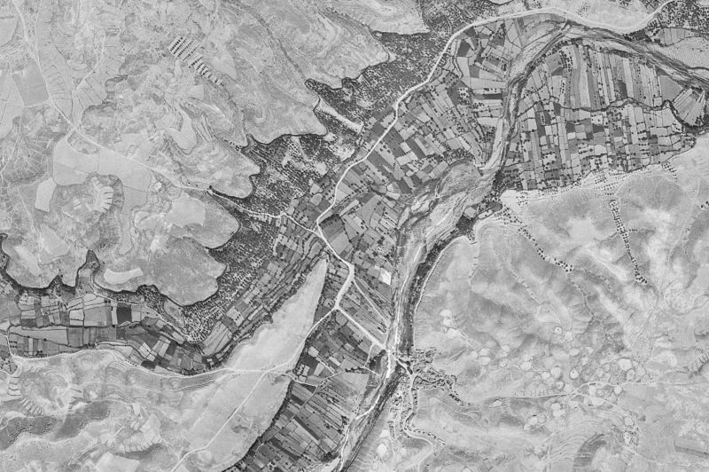 Ortofoto de 1956-1957 del núcleo de Castelnou