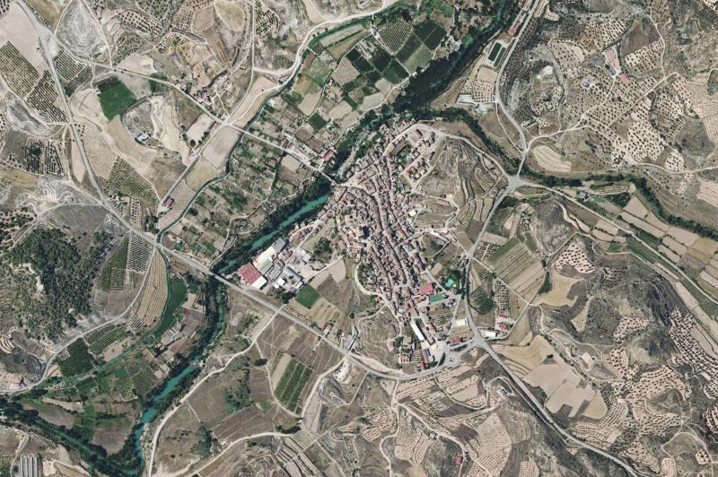 Ortofoto actual del núcleo de Castelserás