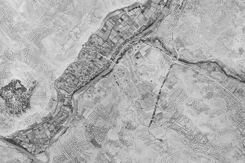 Ortofoto de 1956-1957 del núcleo de Castelserás