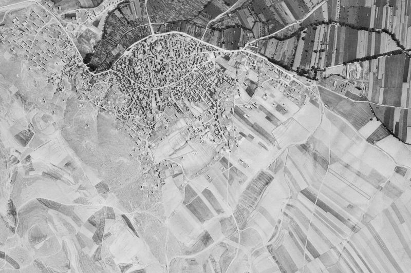 Ortofoto de 1956-1957 del núcleo de Cella