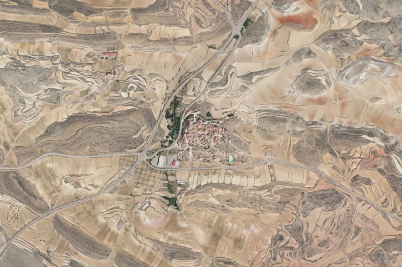 Ortofoto actual del núcleo de Cortes de Aragón