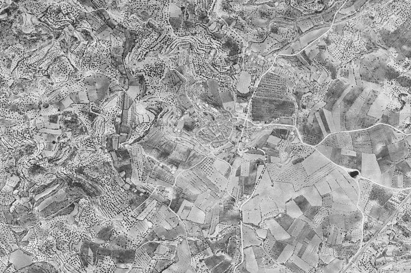 Ortofoto de 1956-1957 del núcleo de Cretas