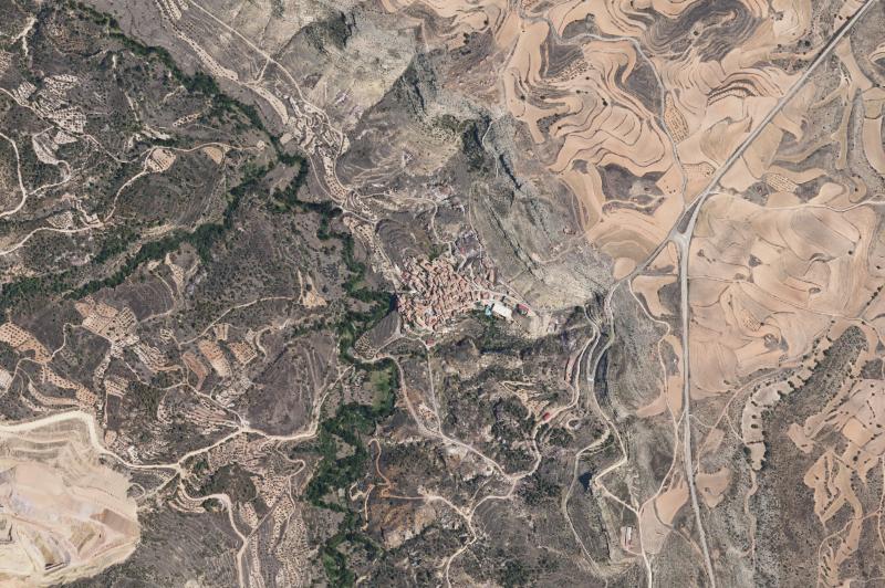 Ortofoto actual del núcleo de Crivillén