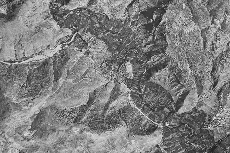 Ortofoto de 1956-1957 del núcleo de El Cuervo