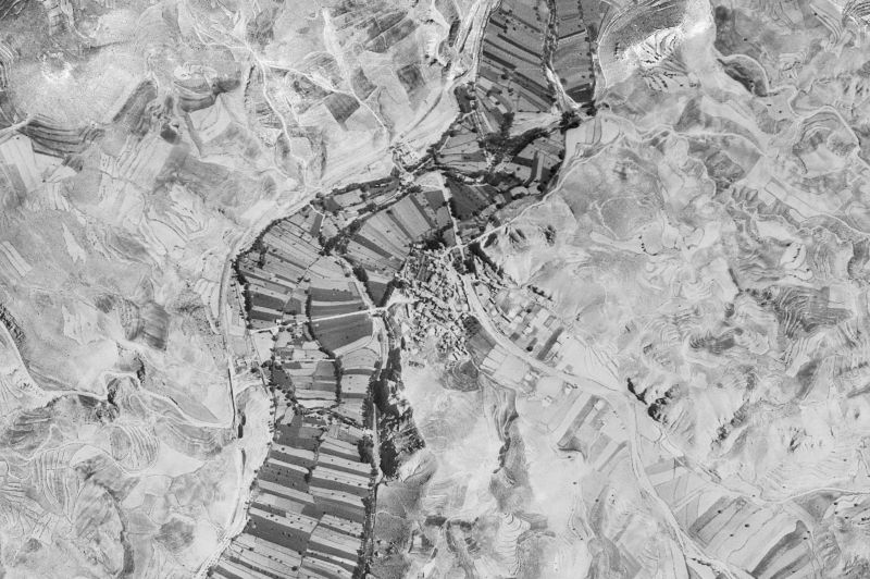 Ortofoto de 1956-1957 del núcleo de Cuevas Labradas