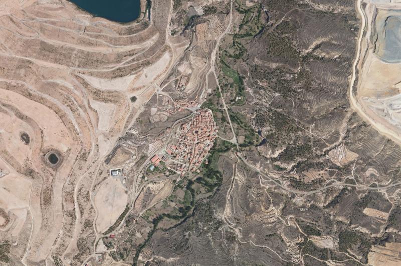 Ortofoto actual del núcleo de Estercuel
