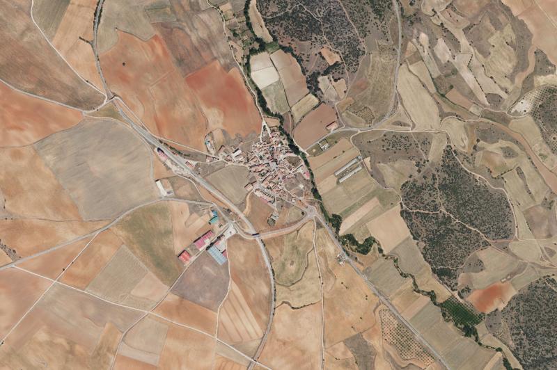 Ortofoto actual del núcleo de Ferreruela de Huerva