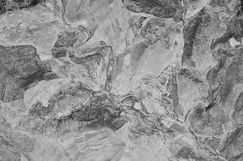 Ortofoto de 1956-1957 del núcleo de Formiche Alto